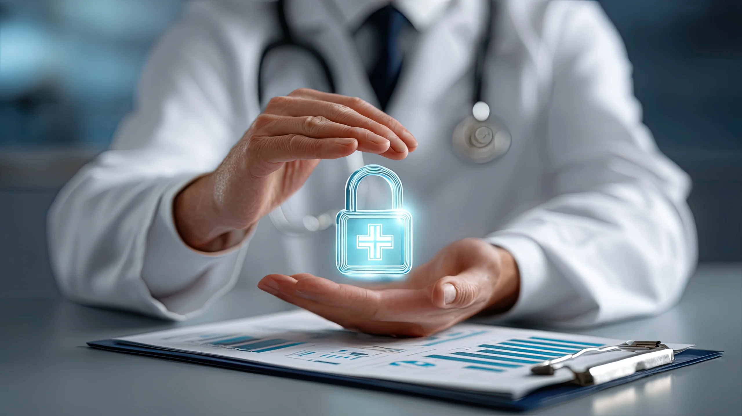 Trained staff following data security protocols to protect patient information