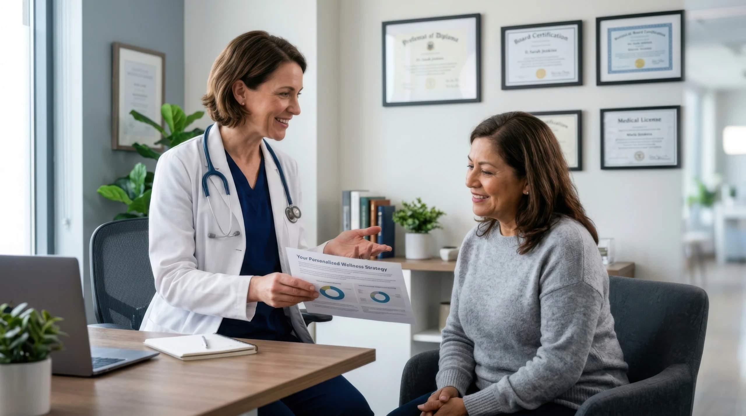 Primary care practice reviewing revenue cycle performance