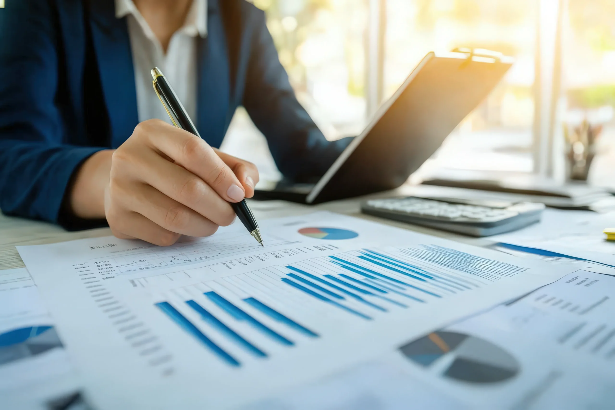Practice leader reviewing revenue cycle performance reports